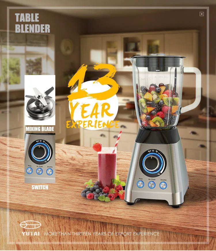 Stainless Steel Commercial Electric Fruit Ice Smoothie Juicer Food Blender