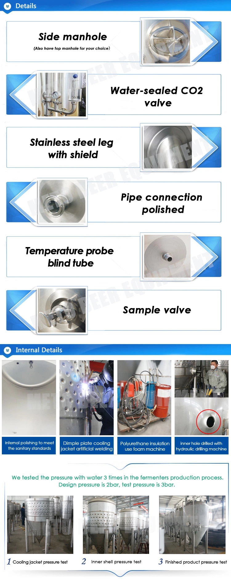 Kombucha Brewing 1000L 3000L 5000L Stainless Steel Kombucha Fermentation Equipment