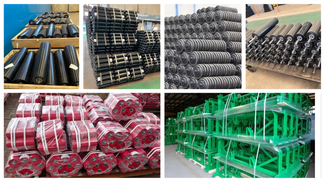 Heavy Duty Rubber Disc Return Roller Cleaning Comb Idler Conveyor Belt System for Steel Mills