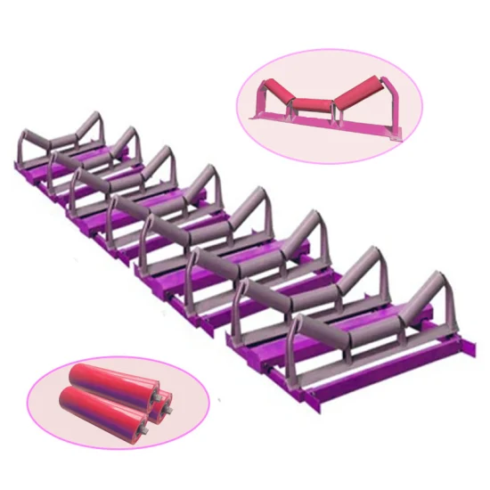 Sistema de correia transportadora intermediária de limpeza de rolo de retorno de disco de borracha resistente para usinas siderúrgicas