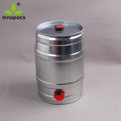 Venda de mini barril de cerveja 5L impresso com torneira e tampa de fechamento